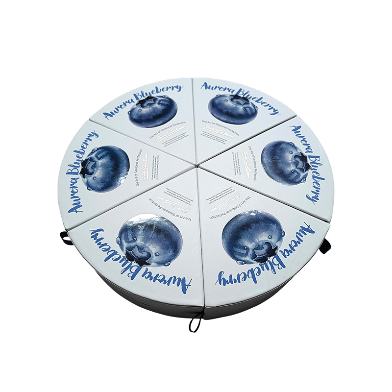 Cutie rotundă cu fructe de afine rotunde Cutie de hârtie de hârtie-șase ambalaje în formă de ventilator pătrat